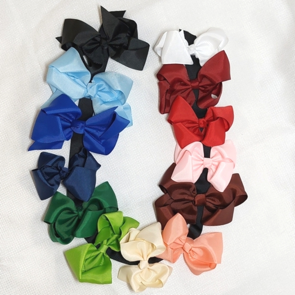 Hair Bows•Grosgrain Ribbon•Baker's Dozen Set (13)